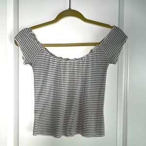 Off The Shoulder Striped Top